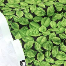 Половина ярда простой хлопок ткань с зелеными листьями печати ручной работы DIY мешок одежды платье детская одежда хлопок CR-264