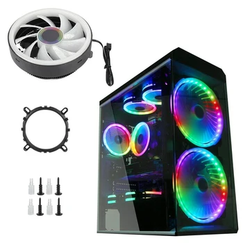 

CPU Cooler RGB Quiet 12V Heatsink Multifunctional Cooling Fan Water Desktop Colorful Lights PC Computer For Intel For AMD