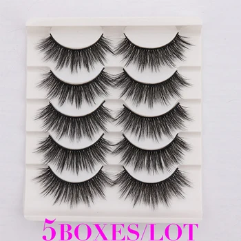 

25 Pairs 3D Faux Mink Fake Eyelashes Handmade Dramatic Thick Crossed Cluster False Eyelash Long Soft Reusable Lashes