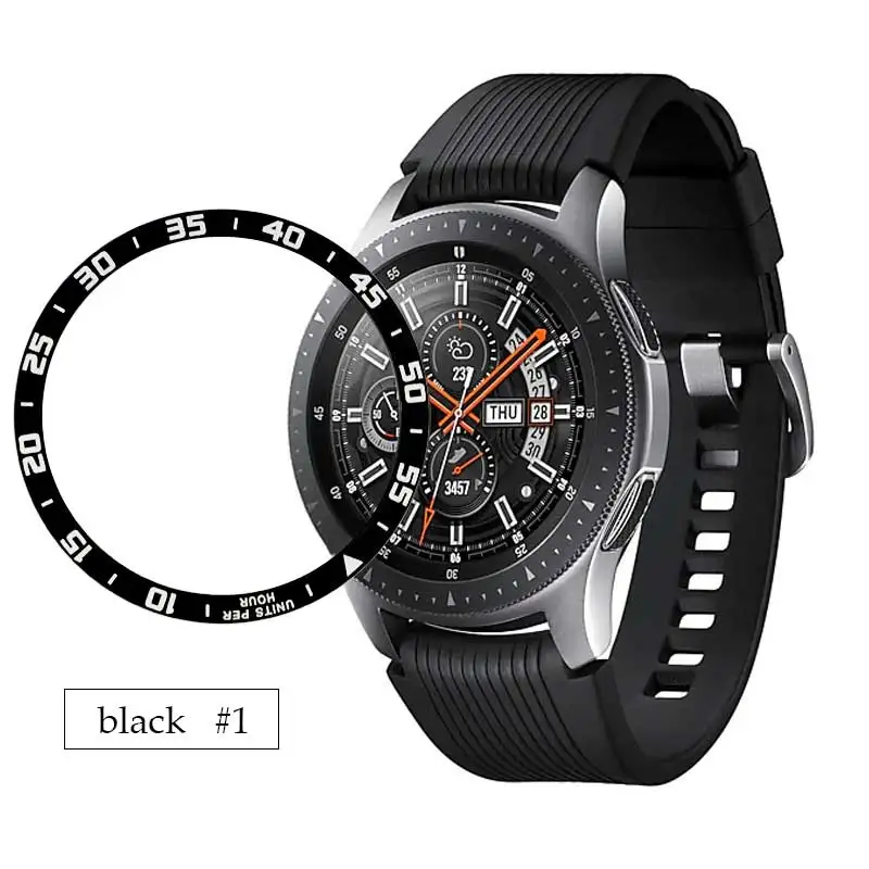 black time 1 Металлическая крышка для samsung Galaxy Watch 46 мм/42 мм чехол gear S3 Frontier/классический спортивный клейкий чехол ремешок аксессуары 46/42 3 - Цвет ремешка: black time 1
