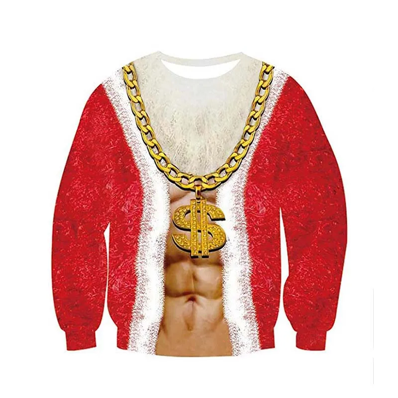 3D модный свитер Снеговик Олень Санта-Клаус Рождественский узорный Уродливый Рождественский свитер Топы для забавных мужчин и женщин унисекс пуловеры - Цвет: picture  color