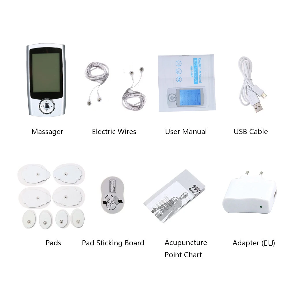 Carevas MH-1080 Rechargeable Electric Pain Relief Machine Portable Pulse Massager Muscle Stimulator Therapy Pain Management