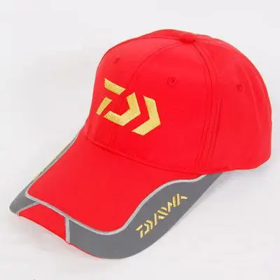 Новые летние мужские рыболовные кепки Солнцезащитная дышащая тканевая кепка мужская Спортивная Регулируемая туристическая шляпа - Color: Red