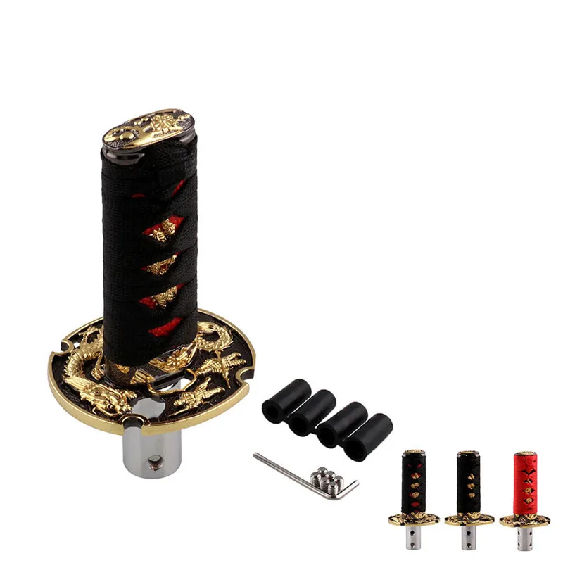 

Jdm Short Samurai Gold Dragon Sword Shift Knob 152mm 205mm Metal Weighted Katana Shifter For Universal car SK178