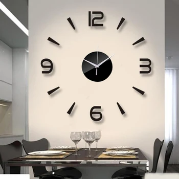 Reloj de pared 3D con espejo, pegatinas de pared, reloj de cuarzo para sala de estar, bricolaje, decoración del hogar, pegatina, 2021