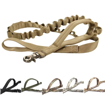

Tactical Bungee Dog Leash 2 Handle Quick Release Cat Dog Pet Leash Elastic Leads Rope Military Dog Training Leashes