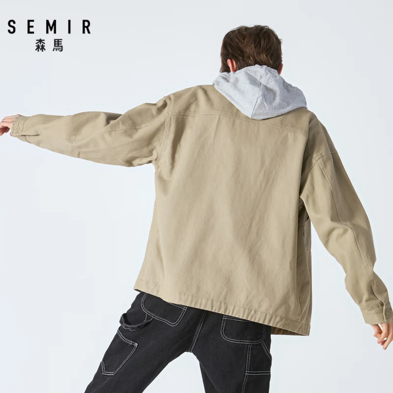 Мужская повседневная куртка SEMIR Свободная рабочая с большими карманами для