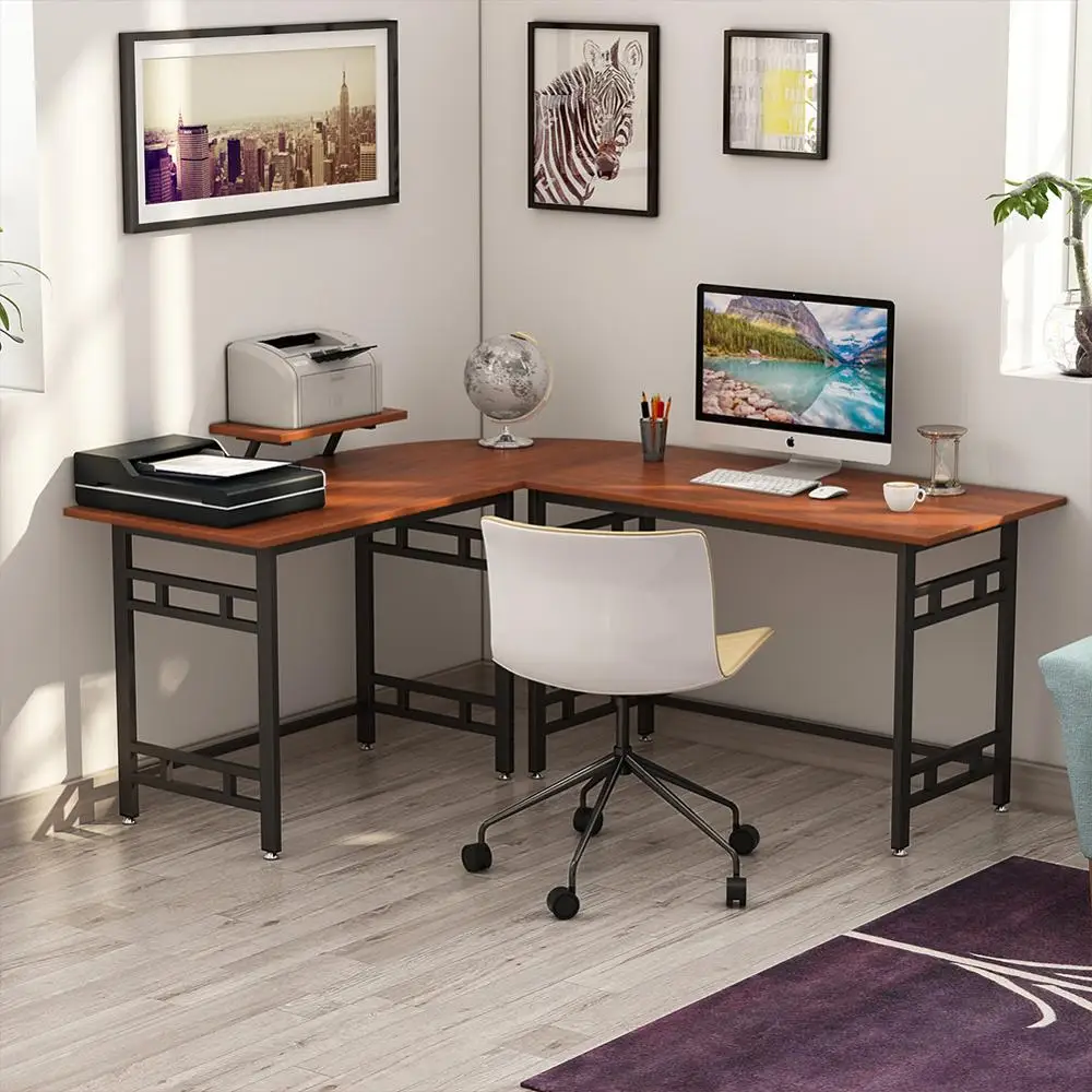 Computer Desk 67 Wood Metal L Shaped Corner Office Pc Computer Desk 67 Wood Metal L Shaped