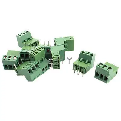 

10Pcs 5.08mm Pitch 3 Pole PCB Mount Screw Terminal Block Cable Connector