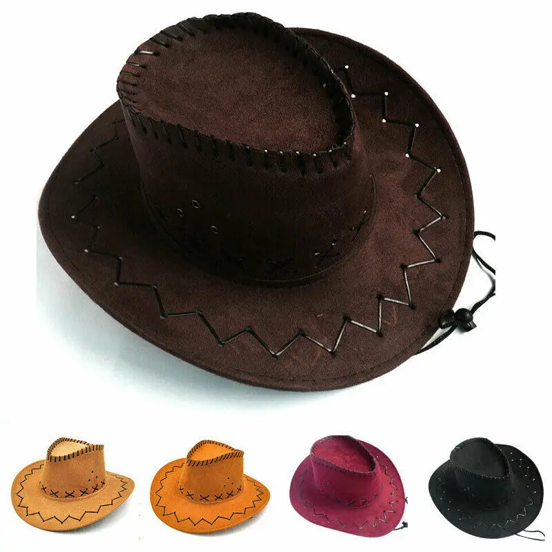 Новый бренд ретро унисекс для женщин и мужчин повседневная дикая Западная твердая ковбойская шляпа необычные аксессуары для одежды