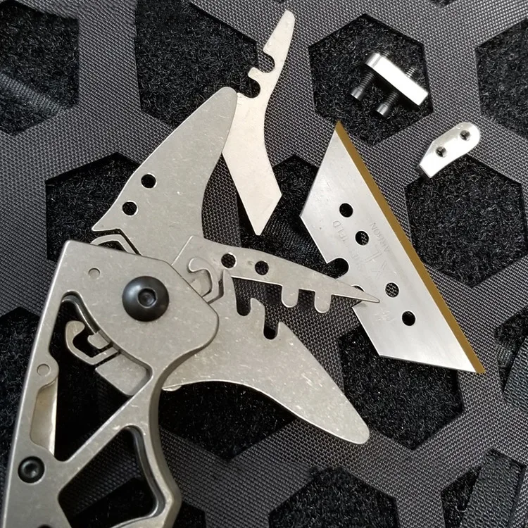 Складной нож из меди и титана универсальный многотрапециевидный нож|Ножи| |