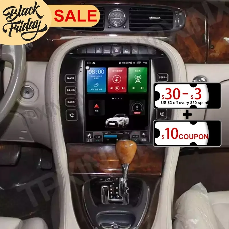 

Android 12.0 Tesla style 128GB For Jaguar S-TYPE Car GPS Navigation Carplay Auto Radio Stereo Video Multimedia Player Head Unit