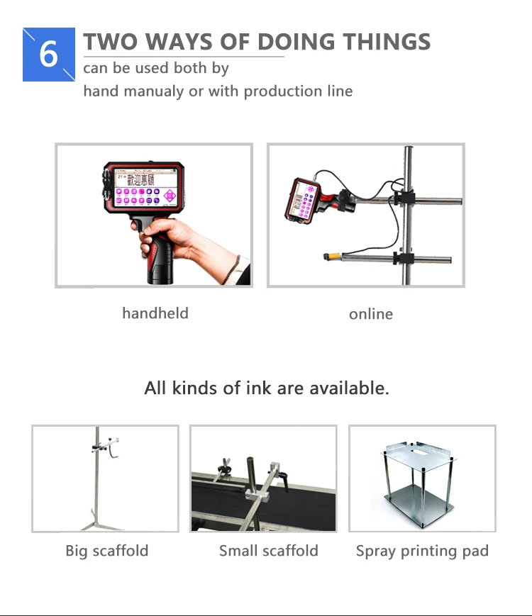 Portable Expiry Date Batch Code Handheld screen Inkjet Printer/Code Printing Machine