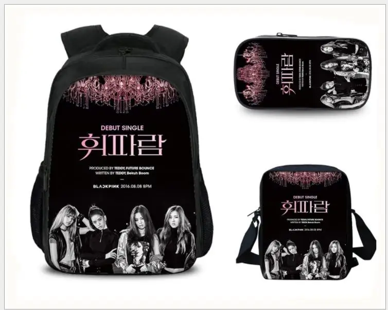 KPOP BTS модные Mochilas 3 шт./компл. рюкзак для девочек детские школьные дорожная сумка через плечо, подарки на день рождения, сумка для ноутбука
