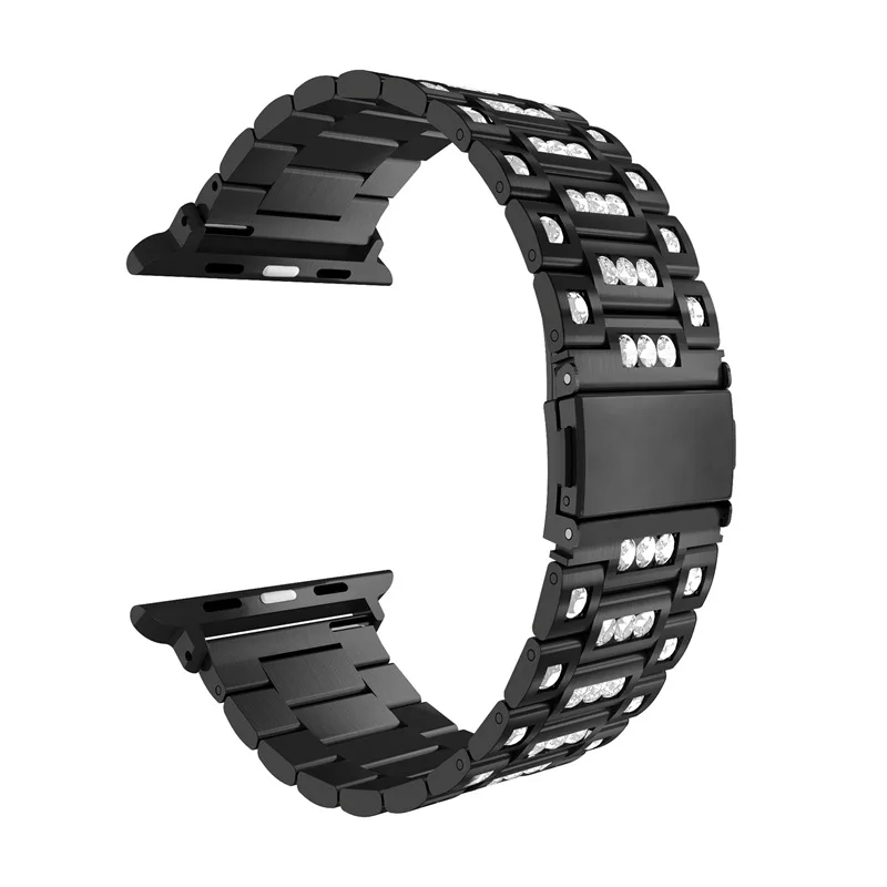 Модный ремешок для Apple watch band 42 мм 38 мм с бриллиантами 44 мм 40 мм correa Apple iWatch 4 3 2 роскошный браслет из нержавеющей стали