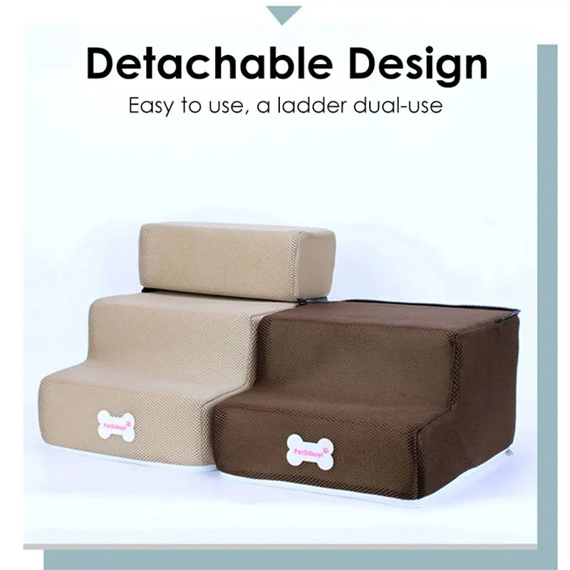 Breathable Mesh Pet Stair Skid Removable Cat Dog Ladder Two Step Ladder Three Step Ladder Detachable Pet Bed Stair Dog Ladder