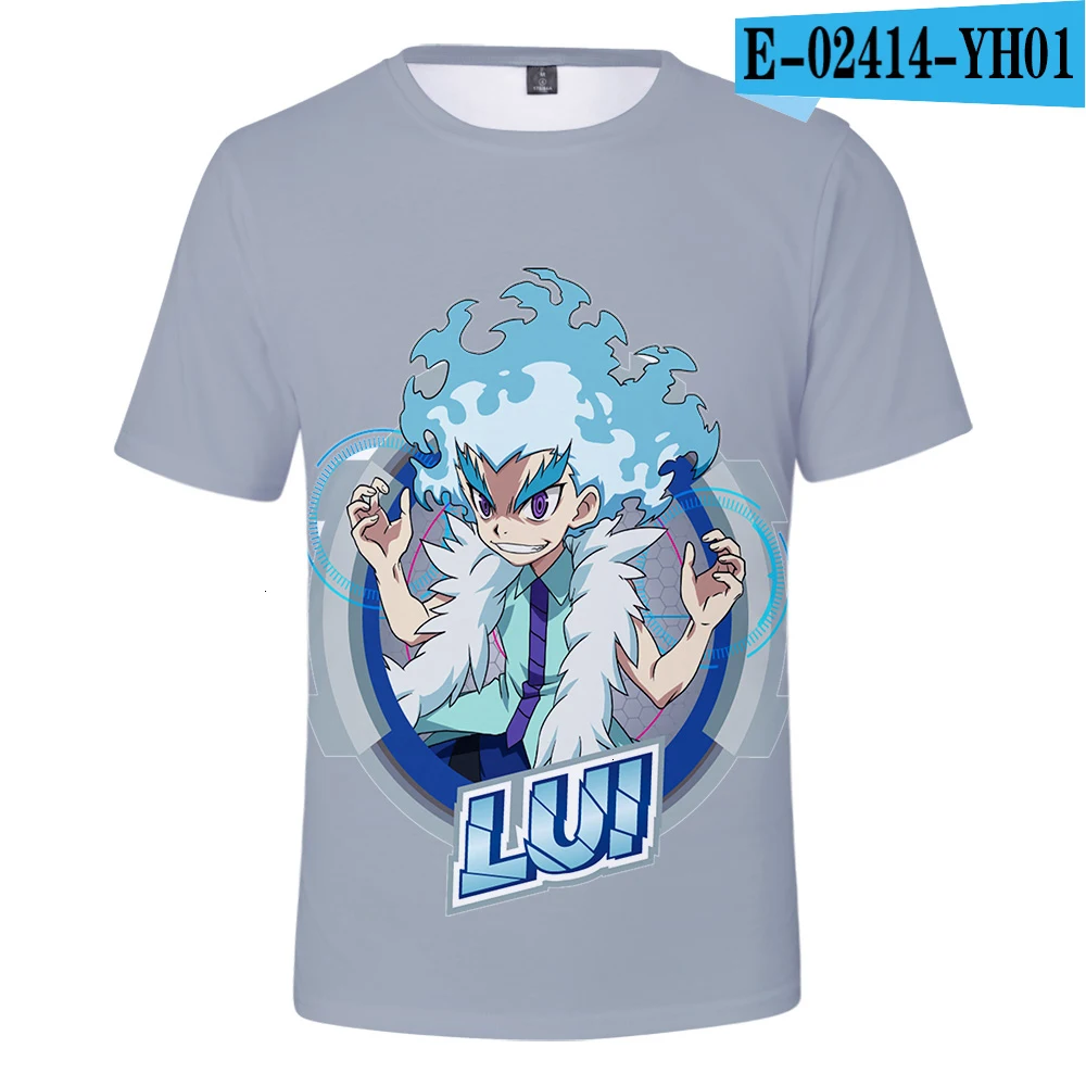 Beyblade Burst Evolution/Летняя крутая Повседневная футболка с объемным круглым воротником и мультипликационным принтом Новая модная футболка с короткими рукавами и круглым вырезом для взрослых и детей - Цвет: Хаки