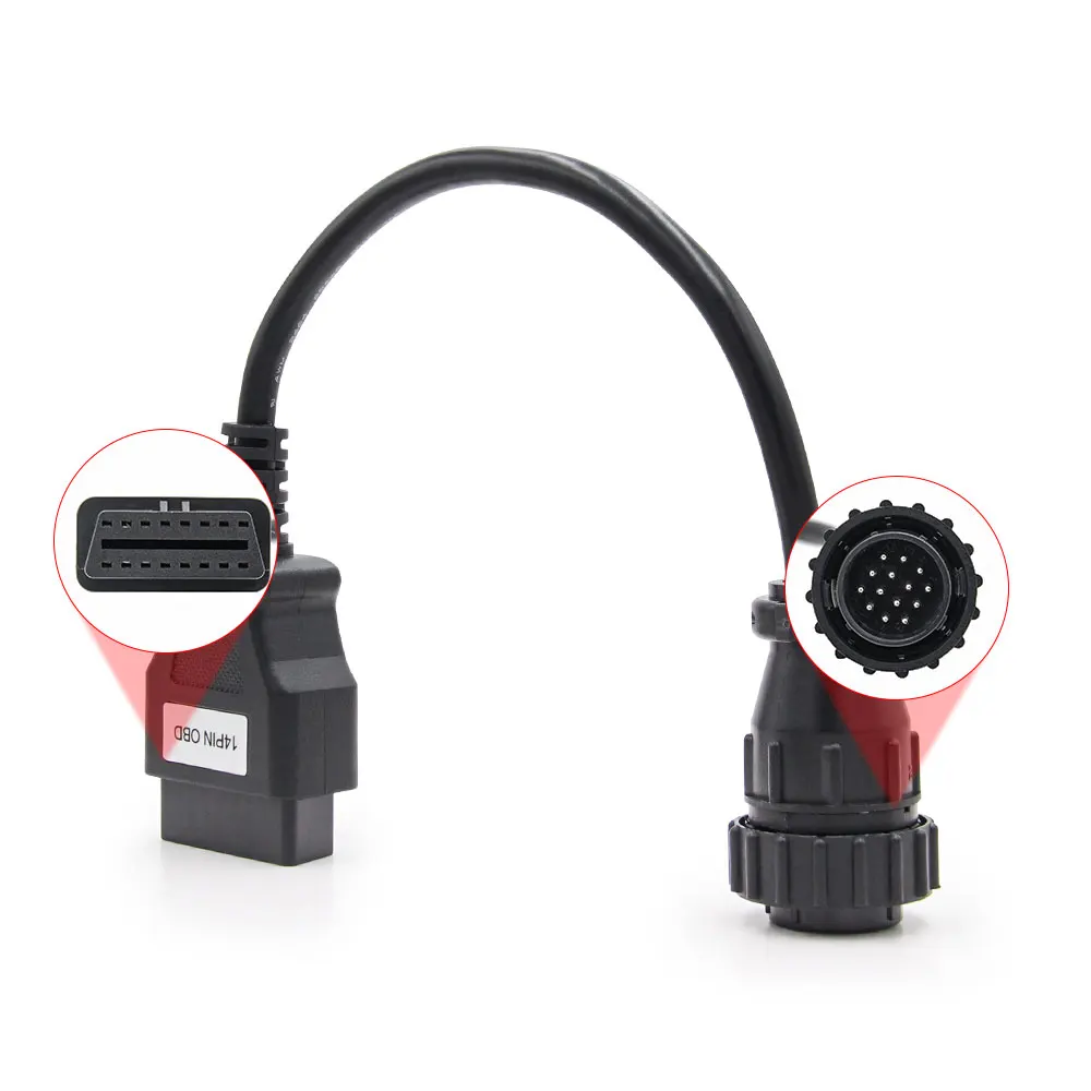 OBD2 Соединительный адаптер для MB Truck 14 Pin OBD в OBD2 16Pin для Benz Truck OBD 2 OBD2 диагностический инструмент OBD2 удлинитель