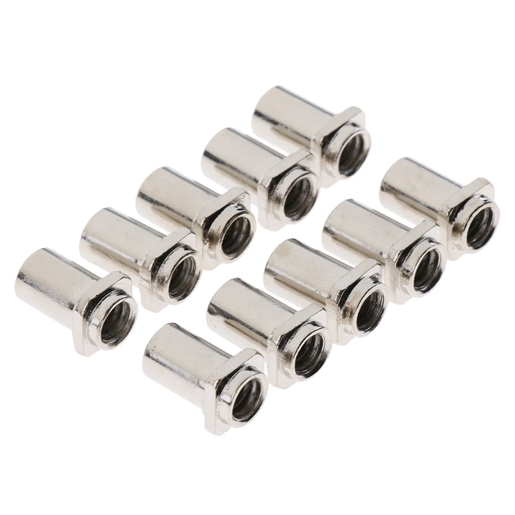 10 Pcs Chrome Thread Swivel Nuts Drum Lug Swivel Nuts for Tom Drum Lug Replacement Parts Accessory