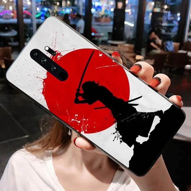 Japanese Bushido Samurai Silicone Black Phone Case for Redmi Note 9 8 8T 8A 7 6 6A Go Pro Max Redmi 9 K20 K30 leather case for xiaomi Cases For Xiaomi