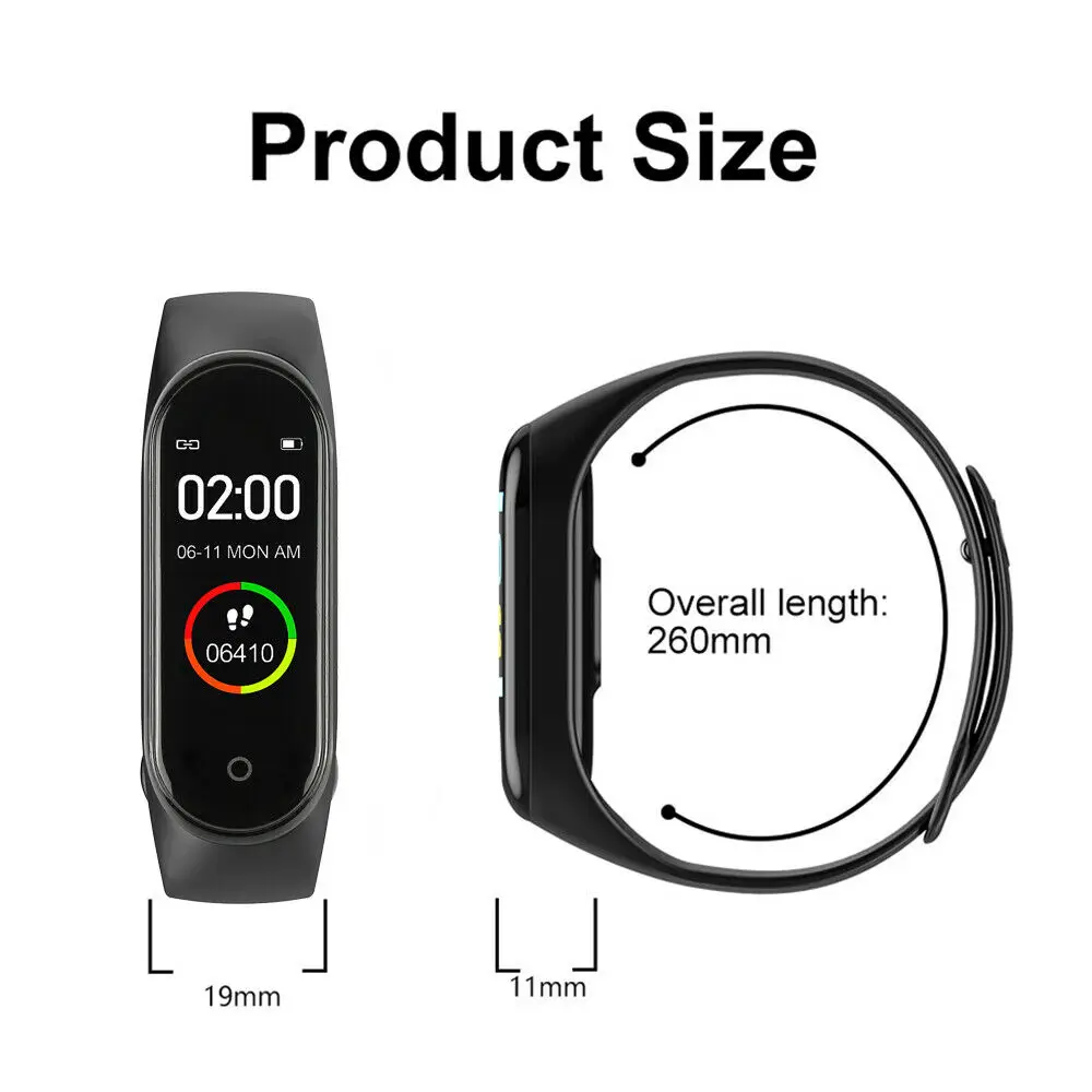 Hot M4 Men Women Smart High Quality New Label Belt Sports Blood Pressure Heart Rate Monitor Watch Waterproof Fitness reloj mujer
