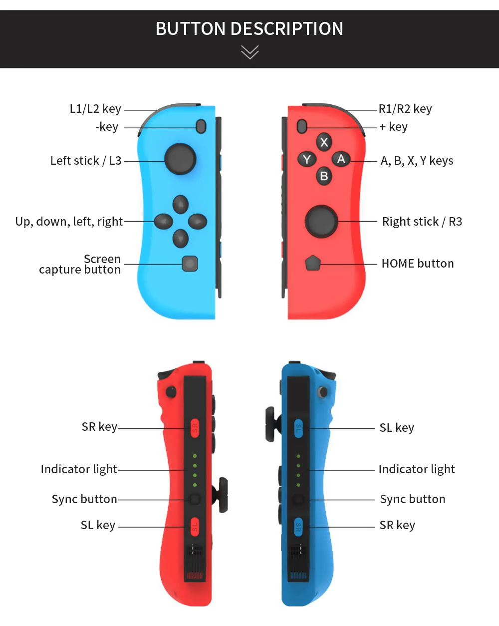 Беспроводной Bluetooth контроллер для NS Joy-Con (L/R) геймпад джойстик с вибрацией для консольный переключатель Nintendo игровые аксессуары