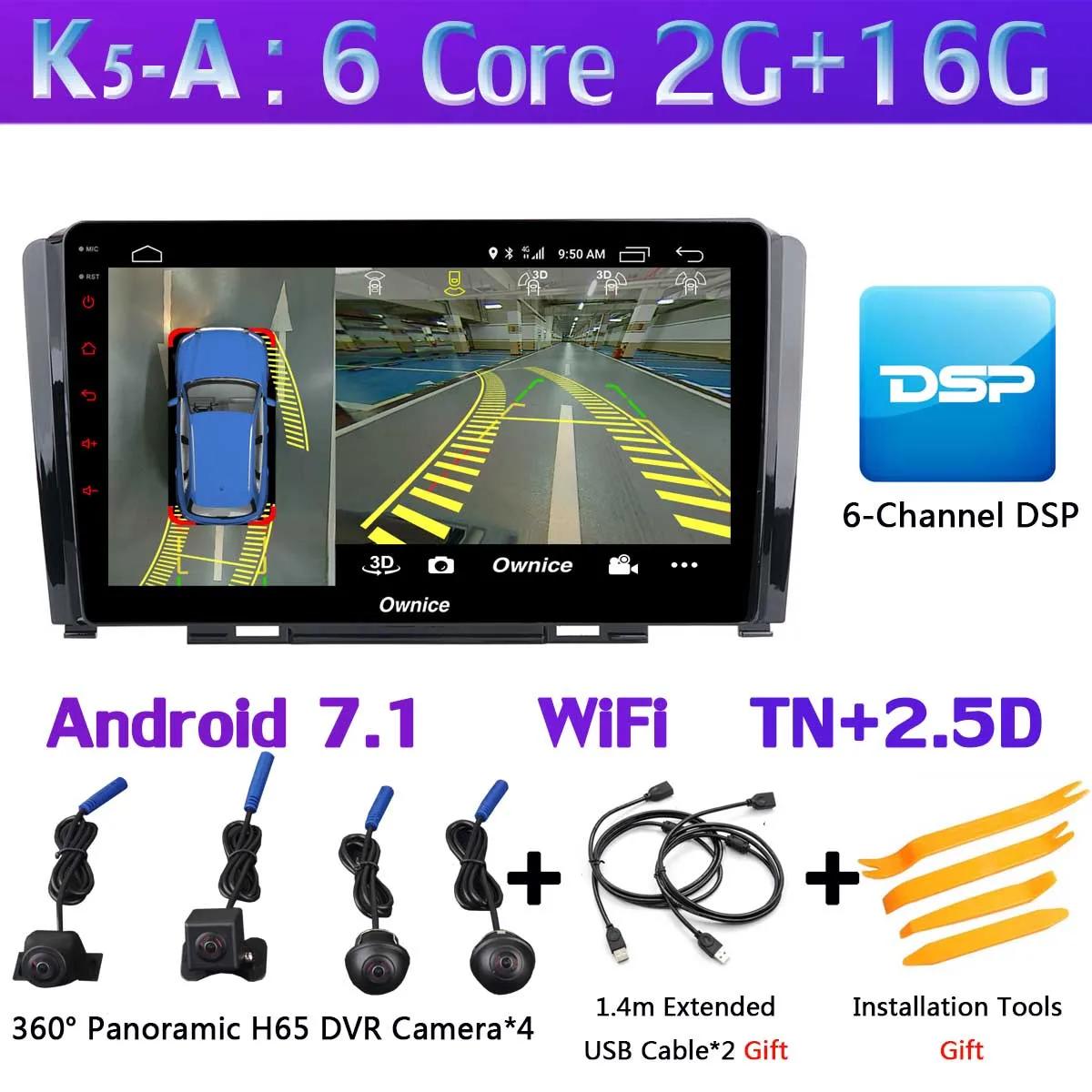 360 ° камера Android 9,0 4G+ 64G gps навигация Радио CarPlay DSP автомобильный мультимедийный плеер для Great Wall устройство для парковки автомобиля H6 2009 - Цвет: K5-A