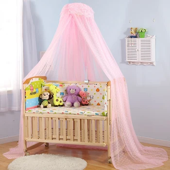 

Baby Infant Home Summer Mosquito Netting Crib Bedding Sleeping Palace Style Kids Room With Frame Easy Install Bedroom Dome Cots