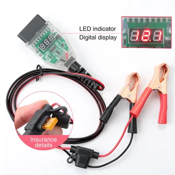 

OBD Battery Replacemnt Kit Compact Electric Car Multifunction Diagnostic Tool Memory Saver Power Off Auto Accessories Durable