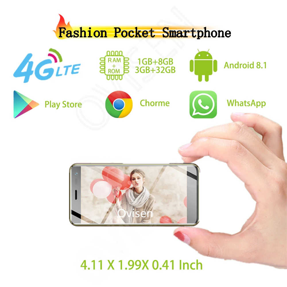 Карманный телефон 4G Ulcool U2 Ультратонкий смартфон 3 15 дюйма четырехъядерный Android 8 1