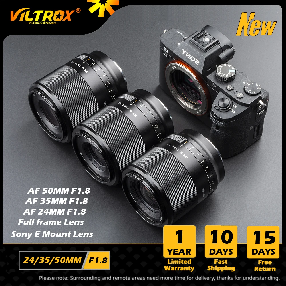 VILTROX 85mm 50mm 35mm 24mm F1.8 II STM E Full Frame Auto focus Portrait Lens for Sony E mount Sony Lens A6000 A6400 Camera Lens