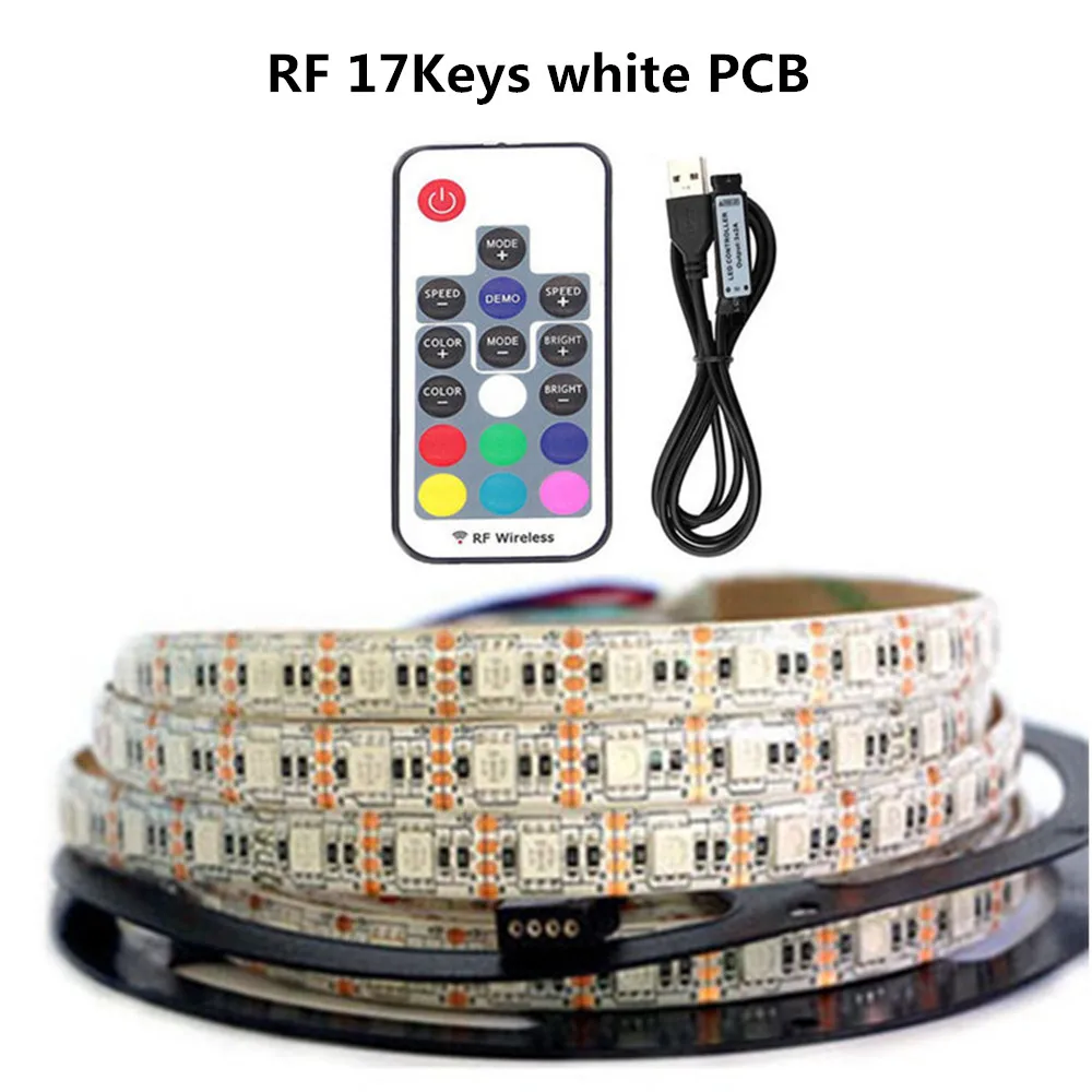 17 клавиш USB СВЕТОДИОДНЫЙ светильник s 5 в RGB светодиодный водонепроницаемый 5050SMD 60