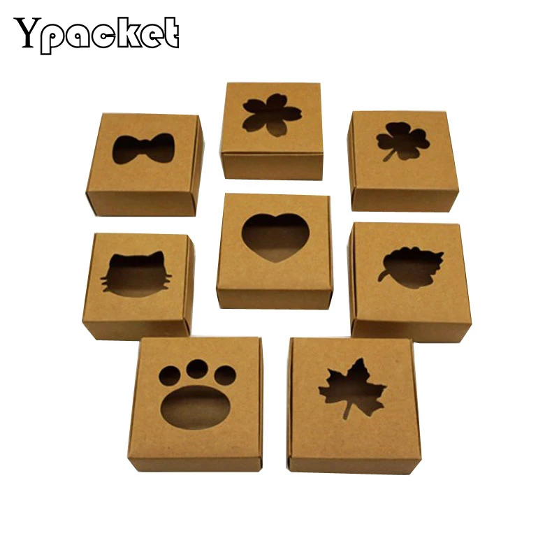 30pcs/Lot 150g Kraft Paper Box Brown Cardboard Handmade Soap Various Styles Gift Boxes Party Eco Friendly Promotion | Украшения и