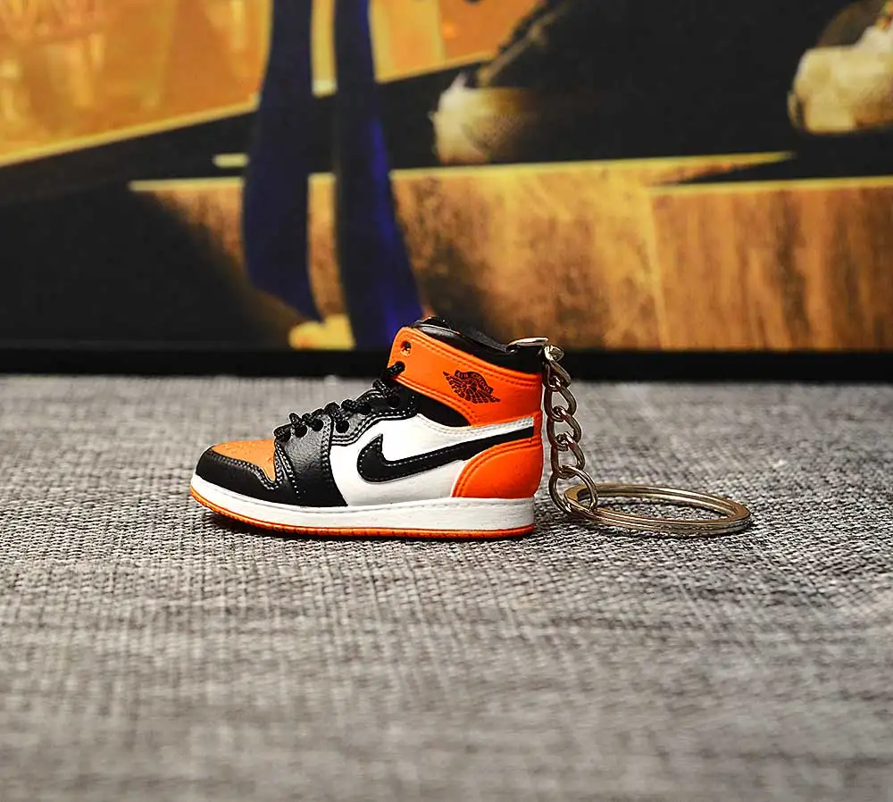 a single shoe w ring Дропшиппинг ПВХ брелок для обуви 1 3D мини-кроссовки "OW CHICAGO" Спортивная обувь Кроссовки брелки - Цвет: a single shoe w ring
