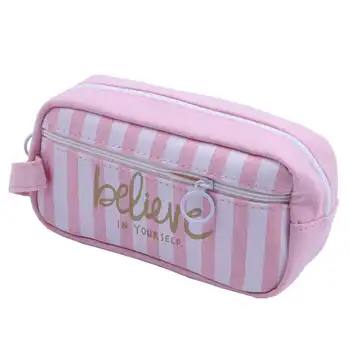 

Cute Pencil Case,Canvas Pencil Box Bag Pouch With Zipper With Compartments,19.5*10*7 cm Vertical bar