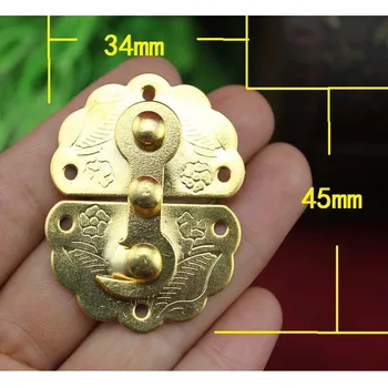 

Yellow Antique Iron Latch Decorative DIY Jewelry Gift Wine Wooden Box Suitcase Case Hasp Latch Hook Vintage,34*45mm,2Sets