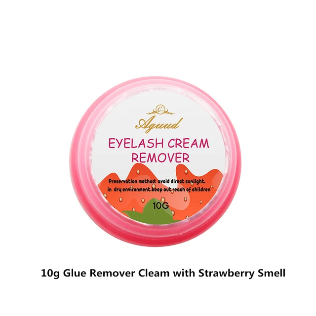 AGUUD 5/10g Lash Remover Cream Eyelash Extension Remover Glue Adhesive Gel Remover Cream Eye Lashes Make Up Remover Cream strawberry smell 10g
