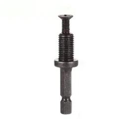 Accesorio para broca de perforación, adaptador de Portabrocas de 1/4 ", adaptador de vástago hexagonal a rosca macho de 3/8" con tornillo inverso para Portabrocas de taladro