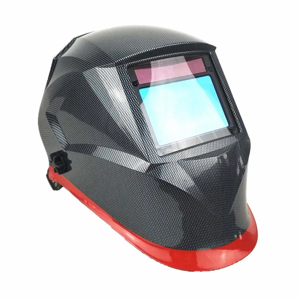 Carbon Red Сварочный шлем 100*65 мм 1111 4 датчика шлифования Din 3/4-13 MMA MIG/mag Tig Ce/ul/csa/as Cert Солнечная Авто затемнение Сварочная маска - Цвет: Carbon Red
