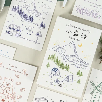 

30 Pcs/Set Creative Living In The Forest Postcard DIY Greeting Cards Birthday Letter Gift Card Message Card