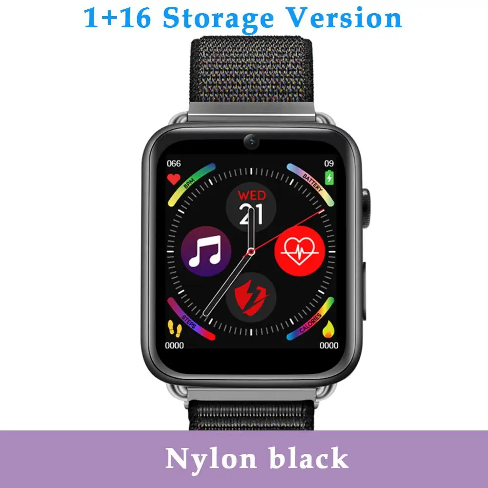 Nylon black LEMFO LEM10 4G Smart Watch 1.82 inch Big Screen Android 7.1 3G RAM 32G ROM LTE 4G Sim Camera GPS WIFI Heart Rate Men Women - Цвет: Nylon black