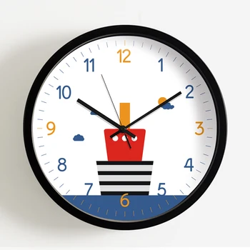 

Kids Creative Wall Clock Cartoon Cute Nordic Student Art Silent Wall Clock Reloj De Pared De Cristal Children Room Decor MM60WC