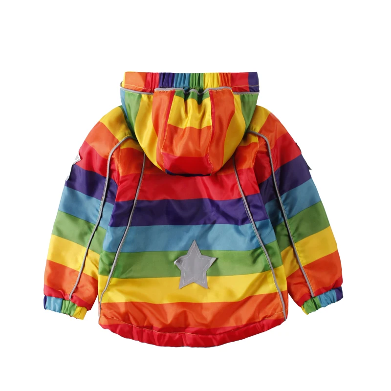 Mudkingdom/куртки для маленьких девочек; худи для девочек; Верхняя одежда на молнии с радугой; ветровка; пальто