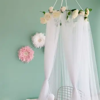 

Baby Bed Mosquito Mesh Kids Bedding Round Dome Hanging Bedcover Canopy Curtain H3CD