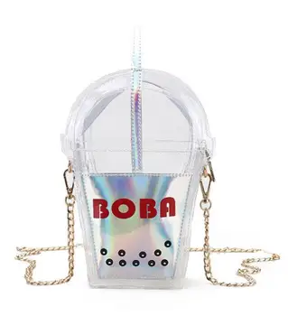 

Women Personality Funny Cola Bottle Bag Transparent Bag Unique Funny Coffee Cup Bag Ladies Purse Clear Beach Bags Cheap