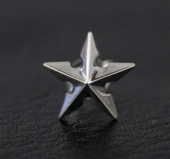 

925 sterling silver detailed punk minimalist pentagram earrings