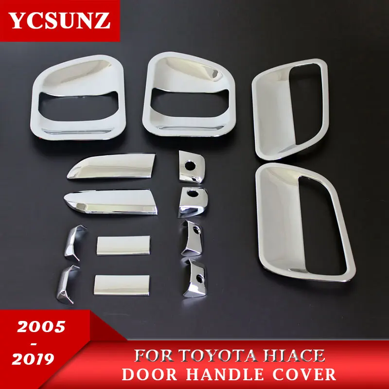 2005 2017 крышка ручки двери для Toyota Commuter Хром Черный углеродного волокна аксессуары