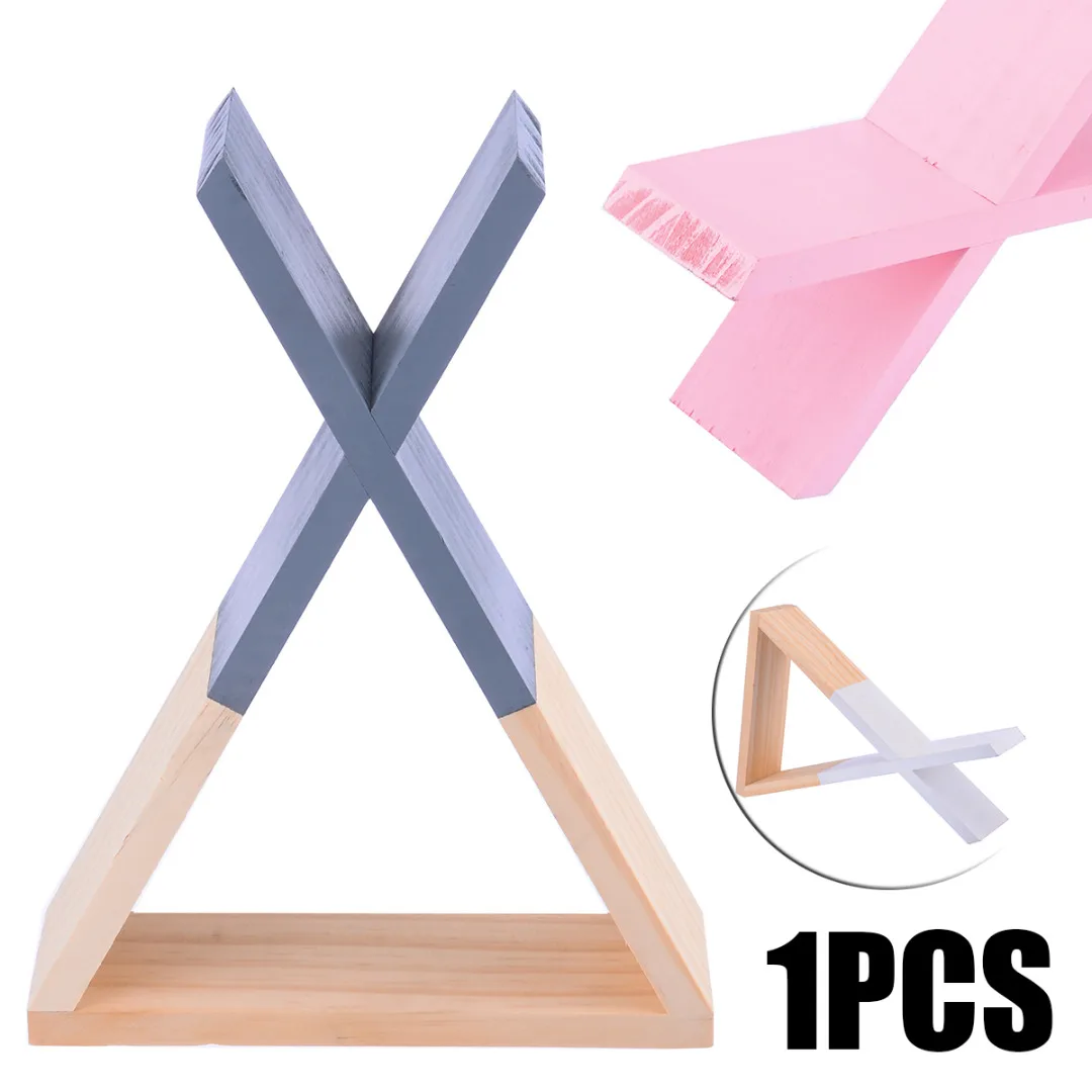 

Nordic Style Trigon Triangle Shelf Wall Mounted Shelf Rack Wooden For Book Storage Holder 30*20*6.5cm For Home Livingroom Decor