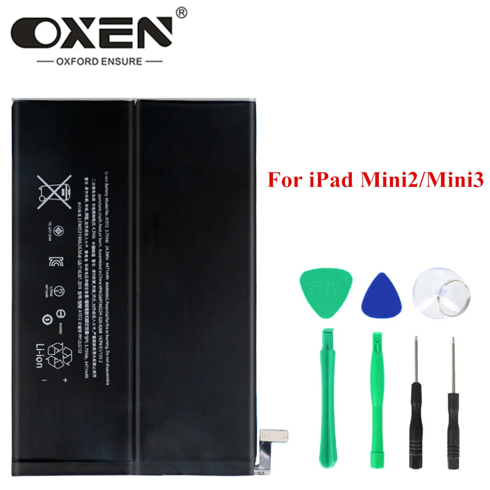 Аккумулятор OXEN для планшета Apple iPad Mini 2 3 батареи 6471 мАч A1512 A1489 A1490 A1491 A1599 сменная