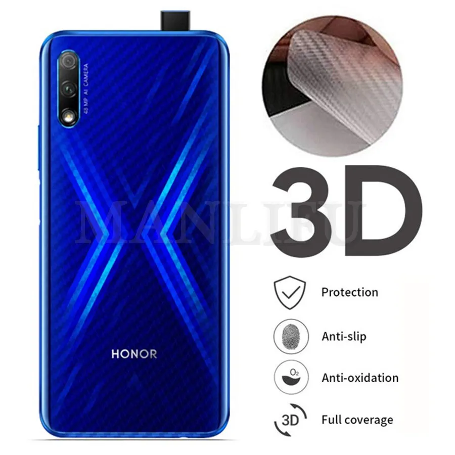 

5Pcs/lot 3D Carbon Fiber Back Screen Protector Film For Huawei Honor View 20 9X Pro Full Glass For Huawei P Smart 2019 POT-LX1